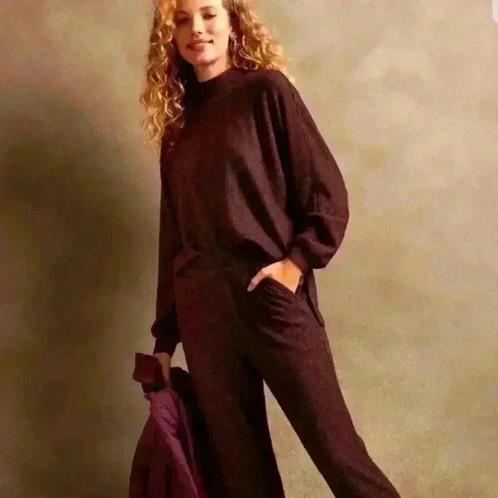 Banana Republic Brushed Marled Mock-Neck Sweatshirt